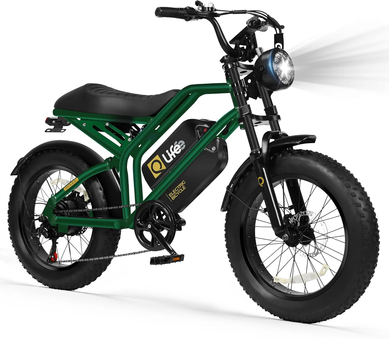 Qlife Electric Bike for Adults/Teens Spark-1500W Peak Motor 20" Fat Tires 28MPH(Unlock to 35MPH) Dirt Bike