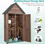 Sheds Outdoor Storage Garden Shed with Metal Frame Structure and Adjustable Shelves