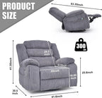 Electric rotary rocker lounge chair for adults with massage and calories, USB and C charging ports
