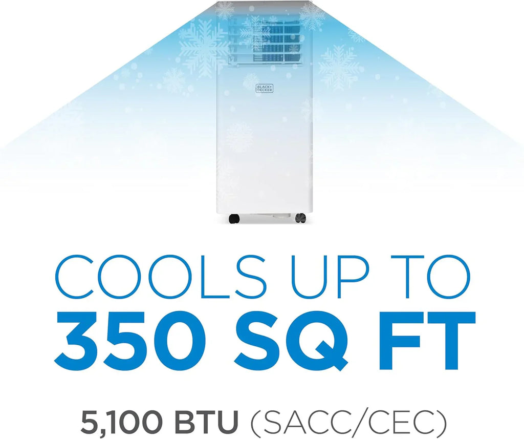 BLACK+DECKER 10,000 BTU Portable Air Conditioner for Rooms up to 450 Sq with Remote Control