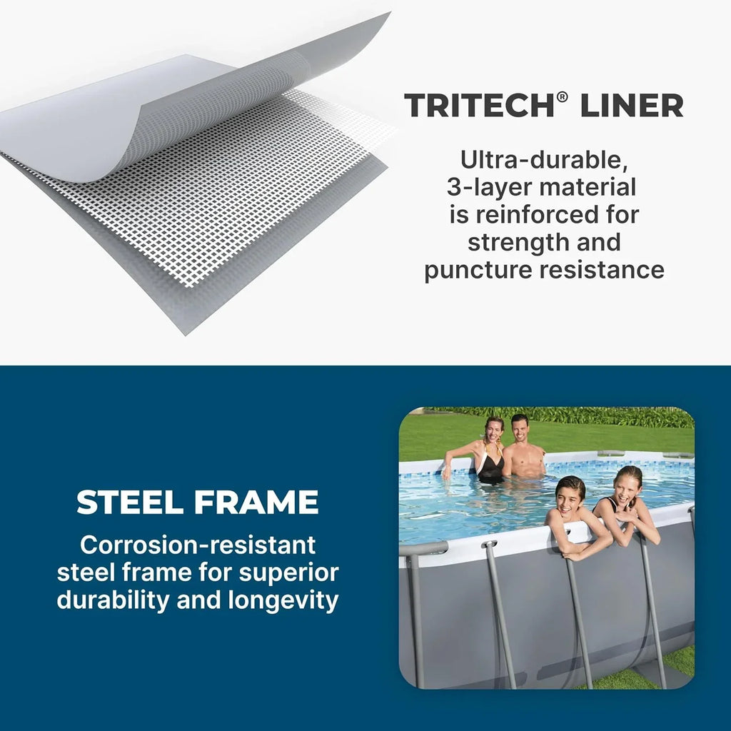 Power Steel 14' x 8'2" x 39.5" Oval Above Ground Pool Set Includes 530gal Filter Pump Ladder