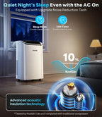 14,000 BTU Portable Air Conditioner Cools Up to 700 Sq.Ft, Auto-Evaporation Low Noise Portable AC Unit with Remote Control Fits for Large Room, Office, Garage,White