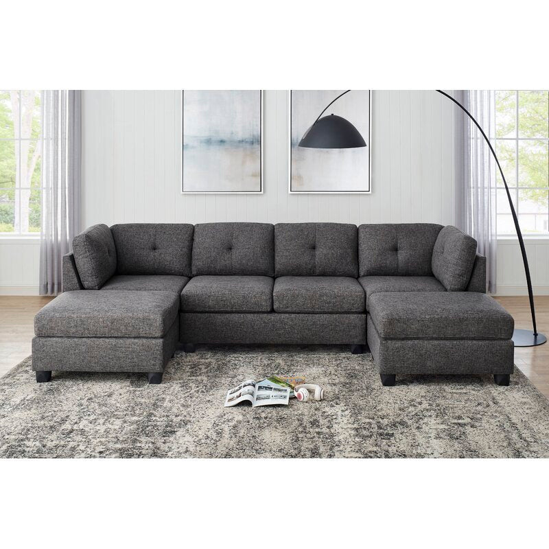Chenault 92&prime;&prime; Wide Reversible Modular Sofa &amp; Chaise With Ottoman