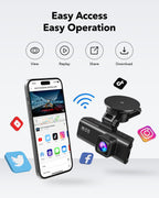 REDTIGER Dash Cam Front Rear, 4K/2.5K Full HD Dash Camera for Cars