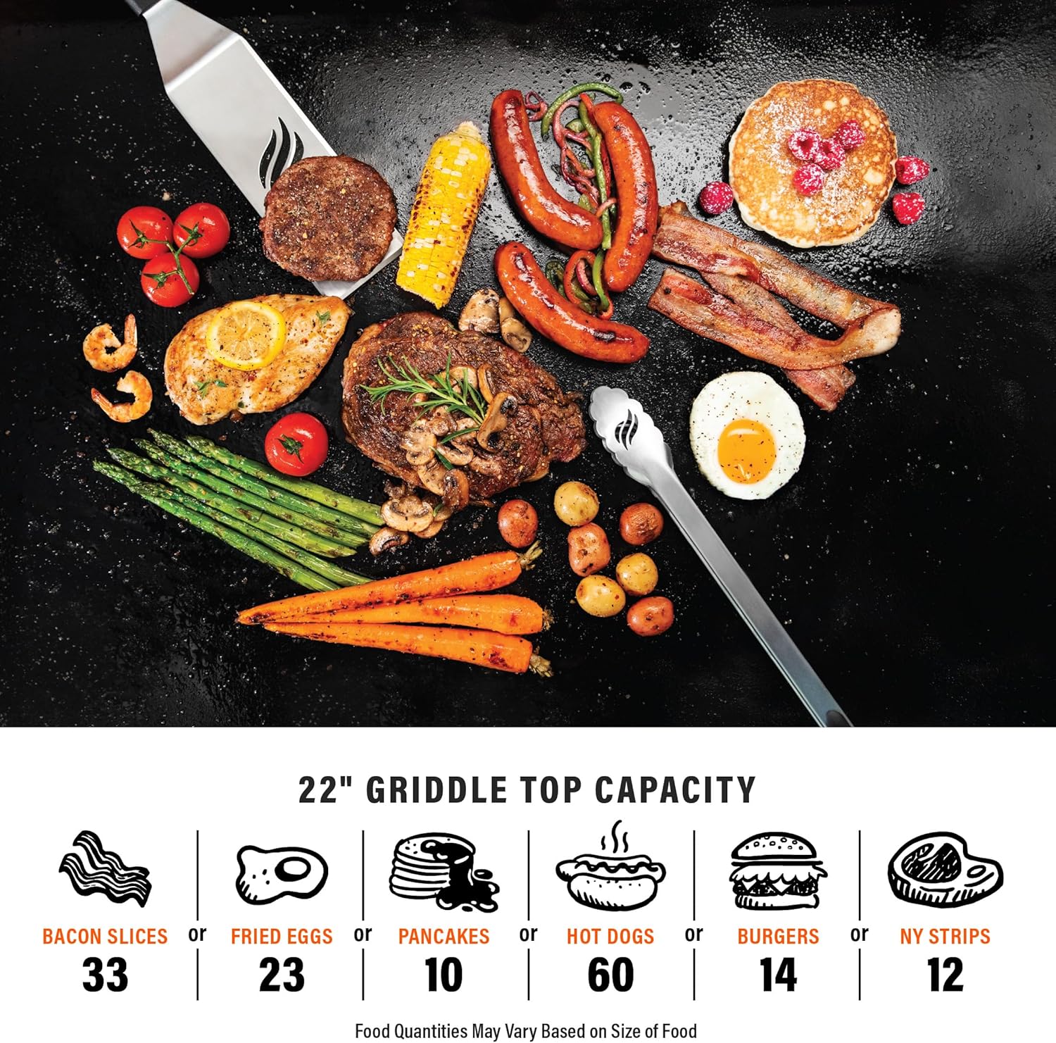 Blackstone 1666 22?? Tabletop Griddle with Stainless Steel Faceplate, Powder Coated Steel, Black