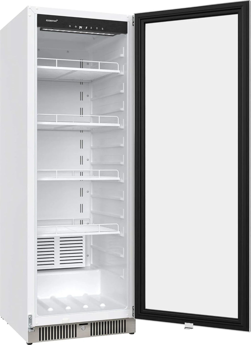 EdgeStar VBM101 22" Wide 10.1 Cu. Ft. Commercial Beverage Merchandiser ?C Stainless Steel, Temp Alarm, Reversible Door
