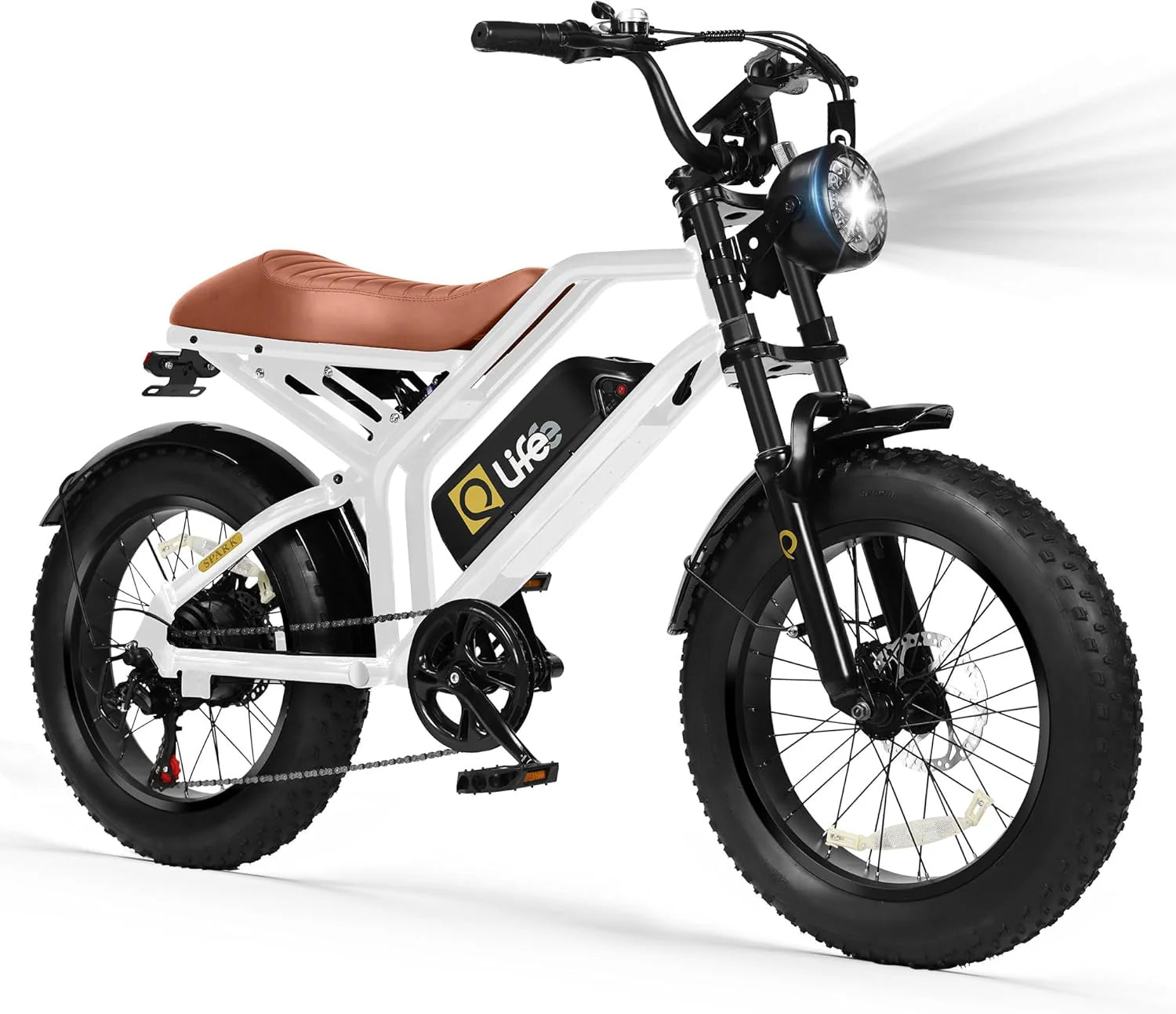 Qlife Electric Bike for Adults/Teens Spark-1500W Peak Motor 20" Fat Tires 28MPH(Unlock to 35MPH) Dirt Bike