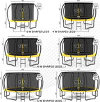 JUMPZYLLA Trampoline 8FT 10FT 12FT 14FT 15FT 16FT Trampoline with Enclosure - Recreational Trampolines with Ladder and AntiRust Coating, ASTM Approval Outdoor Trampoline for Kids