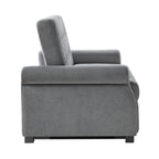 Serta Sabrina 73" Queen Rolled Arm Tufted Back Convertible Sleeper Sofa with Cushions (Dark Gray)