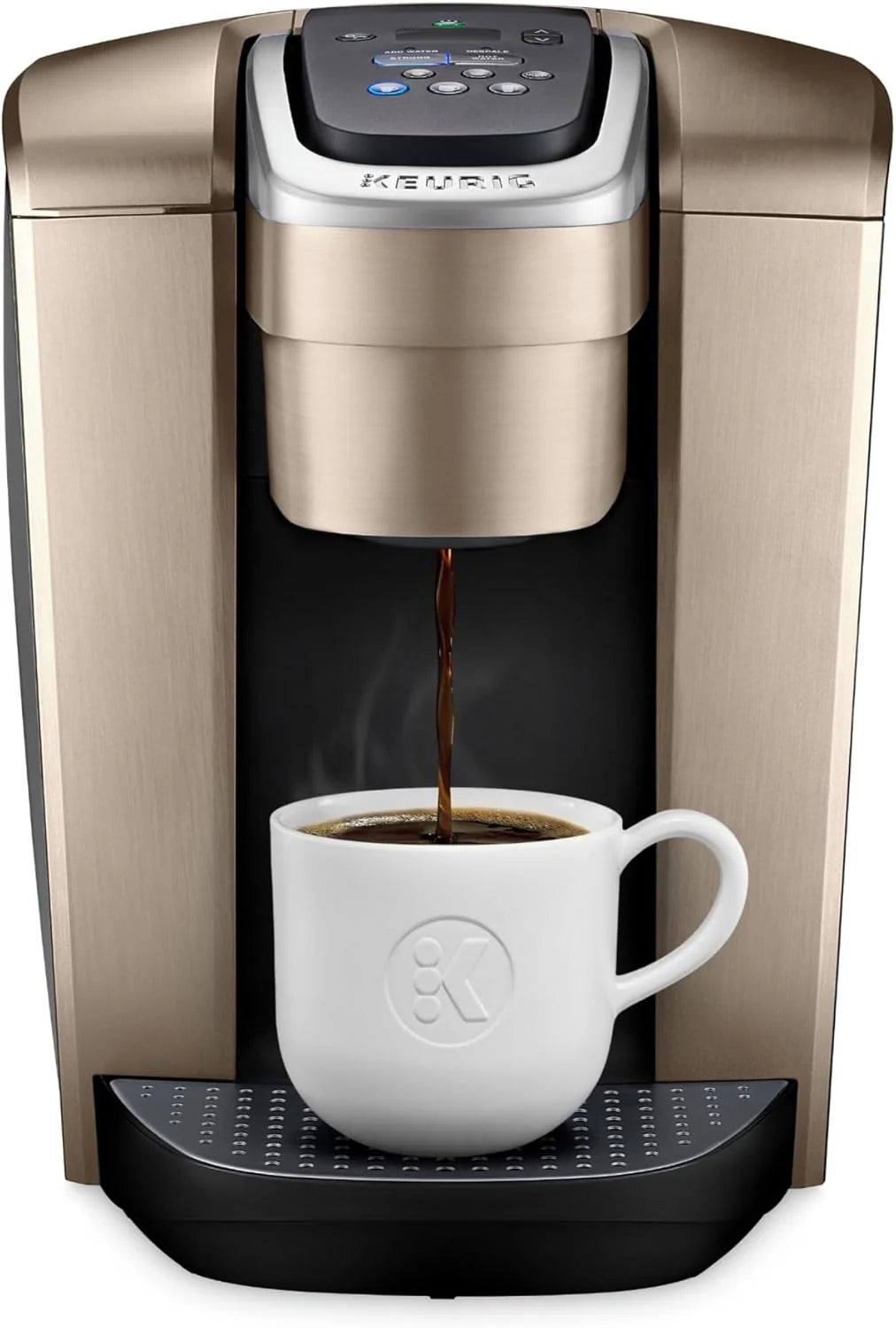 Keurig K-Elite Single Serve K-Cup Pod Coffee Maker, with Strength and Temperature Control, Iced Coffee Capability, 8 to 12oz Brew Size, Programmable, Brushed Silver