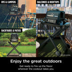 7-in-1 Grill & Smoker with Thermometer, Air Fryer, BBQ, Bake, Roast, Broil - Portable Electric Outdoor Grill, Grey