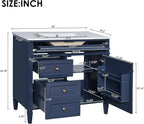 36" Bathroom Vanity with Single Sink Combo, Modern Undermount Bathroom Sink Cabinet with 2 Drawers and a Tip-Out Drawer, Freestanding Bathroom Vanities, Soft Closing, Solid Wood Frame
