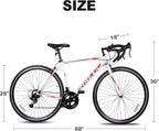 WEIZE Road Bike, 700C Wheel City Commuter Bicycle, 14 Speed Drop Bar, Racing Adult Bike with Caliper Brakes