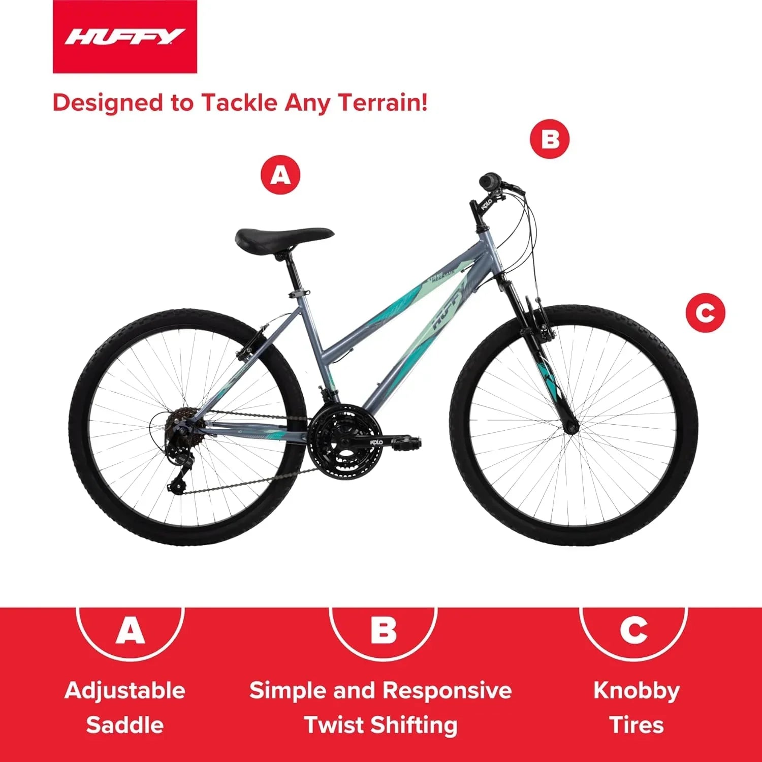 Huffy Stone Mountain Hardtail Mountain Bike for Boys/Girls/Men/Women 20"/24"/26" Sizes