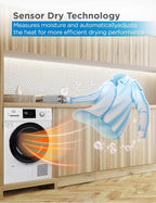 Compact Clothes Dryer, 1.5 Cu. Ft. 850W Electric Dryer, 120V Vented Portable Dryer with Stainless Steel Drum, for 5.5 lbs. of clothing for Standard Wall Outlet