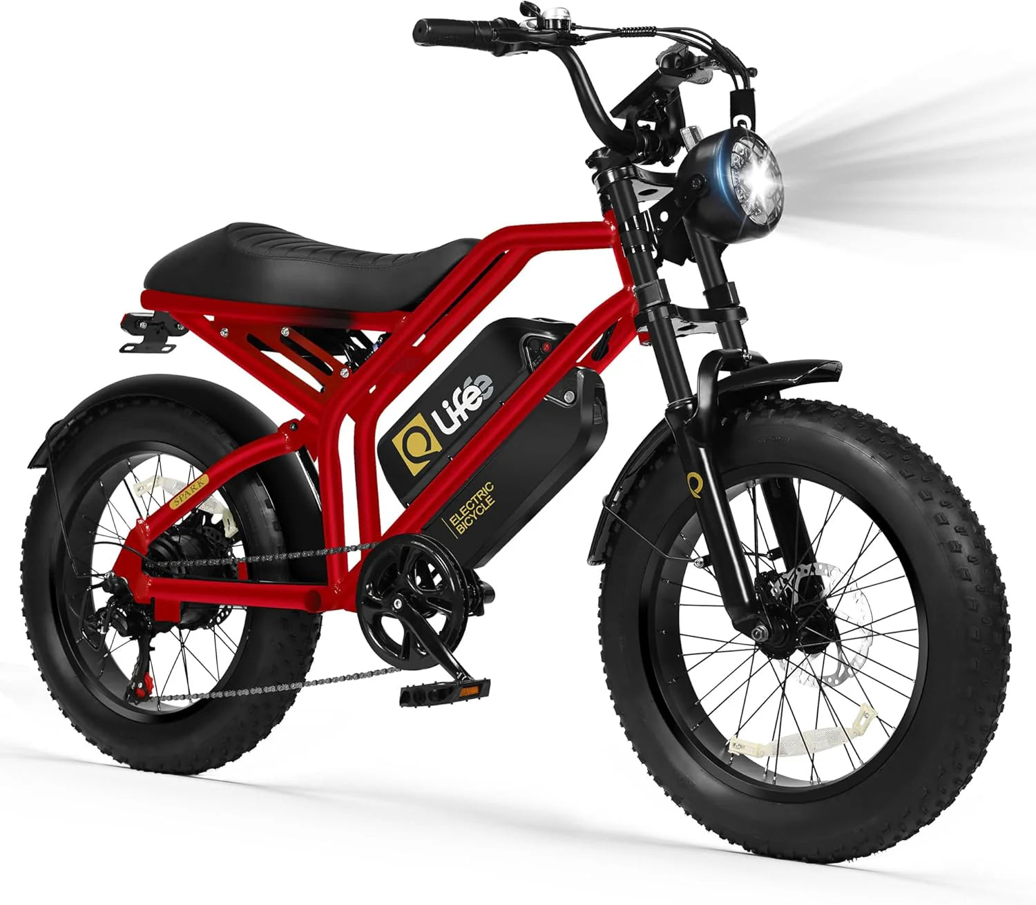 Qlife Electric Bike for Adults/Teens Spark-1500W Peak Motor 20" Fat Tires 28MPH(Unlock to 35MPH) Dirt Bike