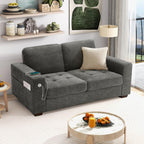 Hanherry 89" Sofa for Living Room, Modern Comfy Sofa with Medium Firm Seat Cushion, Removable Cover,Wide Armrest,USB/Type-C Port,Chenille Fabric Couches for Small Space,Apartment