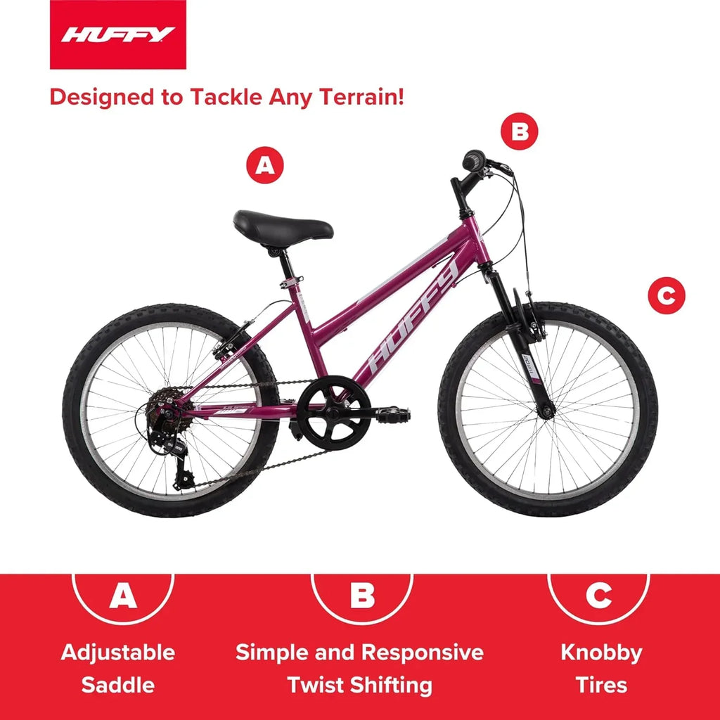 Huffy Stone Mountain Hardtail Mountain Bike for Boys/Girls/Men/Women 20"/24"/26" Sizes