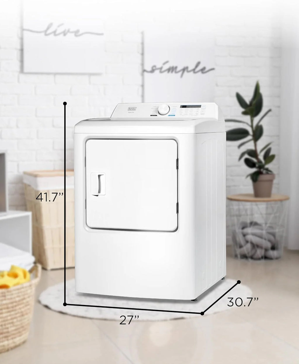 Compact Clothes Dryer, 1.5 Cu. Ft. 850W Electric Dryer, 120V Vented Portable Dryer with Stainless Steel Drum, for 5.5 lbs. of clothing for Standard Wall Outlet