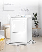 Compact Clothes Dryer, 1.5 Cu. Ft. 850W Electric Dryer, 120V Vented Portable Dryer with Stainless Steel Drum, for 5.5 lbs. of clothing for Standard Wall Outlet