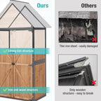 Sheds Outdoor Storage Garden Shed with Metal Frame Structure and Adjustable Shelves