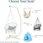 Best Choice Products Metal Hanging Hammock C-Stand for Chair/Weather-Resistant Finish, Offset Base - Stand Only - Black
