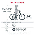 Schwinn Sidewinder Mountain Bike . 26-inch Wheels . 21 Speeds . Mens Style . Black