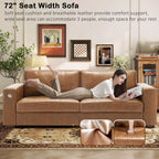 Hanherry 89" Sofa for Living Room, Modern Comfy Sofa with Medium Firm Seat Cushion, Removable Cover,Wide Armrest,USB/Type-C Port,Chenille Fabric Couches for Small Space,Apartment