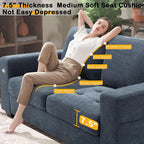 Hanherry 89" Sofa for Living Room, Modern Comfy Sofa with Medium Firm Seat Cushion, Removable Cover,Wide Armrest,USB/Type-C Port,Chenille Fabric Couches for Small Space,Apartment