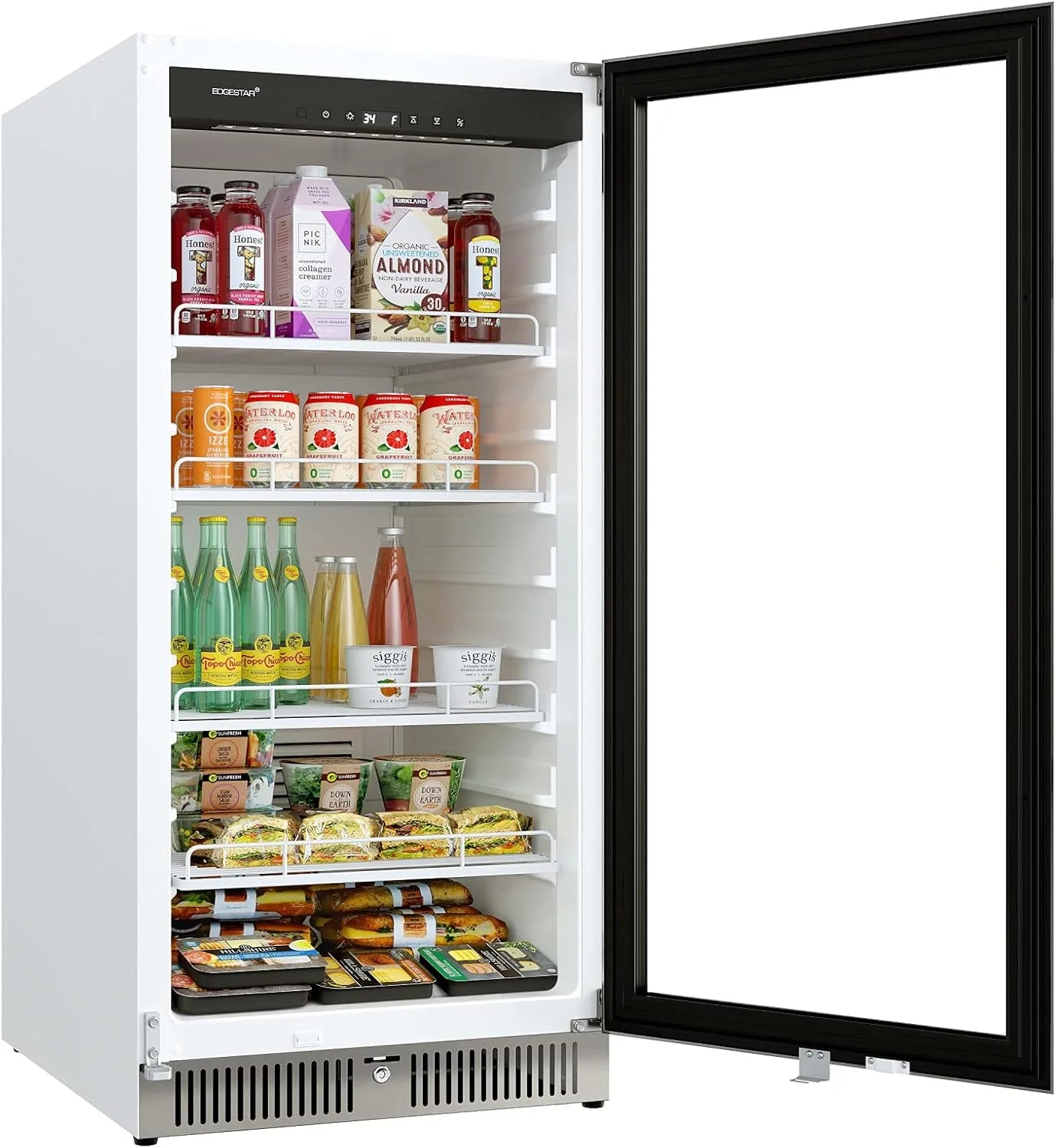 EdgeStar VBM101 22" Wide 10.1 Cu. Ft. Commercial Beverage Merchandiser ?C Stainless Steel, Temp Alarm, Reversible Door
