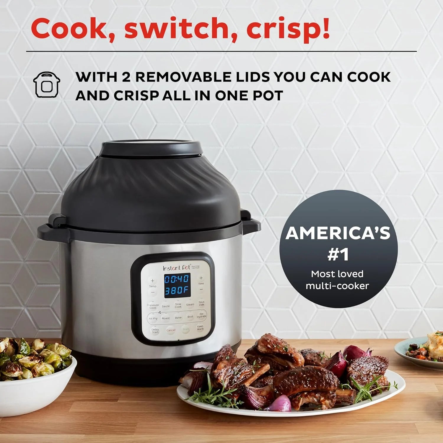 Instant Pot Duo 7-in-1 Electric Pressure Cooker, Slow Cooker, Rice Cooker, Steamer, Sauté Pan, Yogurt Maker, Warmer, and Sterilizer