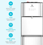 Limited Edition Self Cleaning Water Cooler Water Dispenser - 3 Temperature Settings - Hot, Cold & Room Water, Durable Stainless Steel Construction, Bottom Loading - UL Listed-Avalon