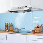 Comfee 30" Under Cabinet Ducted/Ductless Convertible Slim Vent Durable Stainless Steel Kitchen Reusable Filter