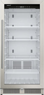EdgeStar VBM101 22" Wide 10.1 Cu. Ft. Commercial Beverage Merchandiser ?C Stainless Steel, Temp Alarm, Reversible Door