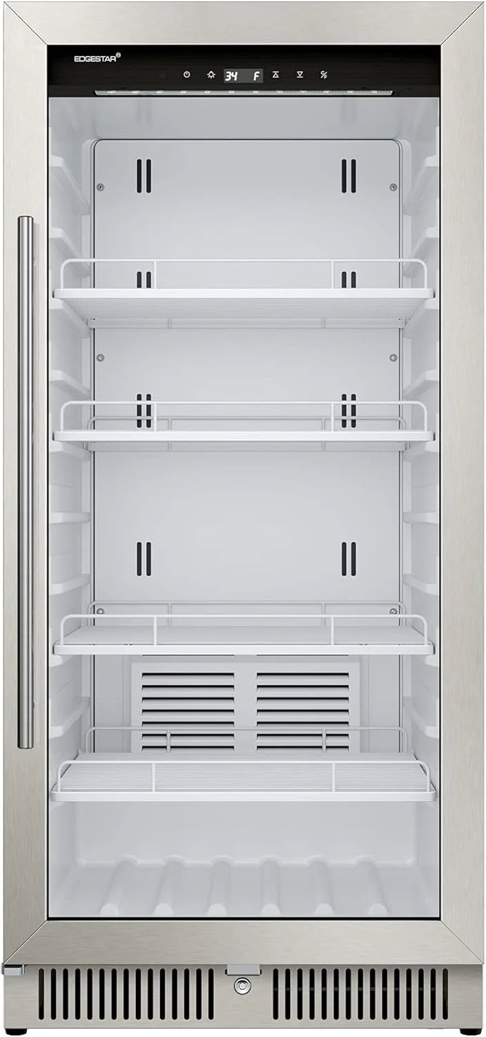 EdgeStar VBM101 22" Wide 10.1 Cu. Ft. Commercial Beverage Merchandiser ?C Stainless Steel, Temp Alarm, Reversible Door