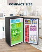 Upstreman 3.2 Cu.Ft Mini Fridge Freezer Single Door Fridge Dorm Fridge Adjustable Thermostat