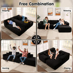 ovios 104" Cloud Sectional Couch with L-Shape Chaise,Modern Modular Sofa with Deep Seat, Upholstered Couches for Living Room Bedroom,No Assembly Required, Grey (Plush Corduroy Fabric)