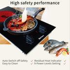 Karinear 30 Inch Electric Cooktop 4 Burners Built-in Ceramic Cooktop Radiant Electric Stove Top