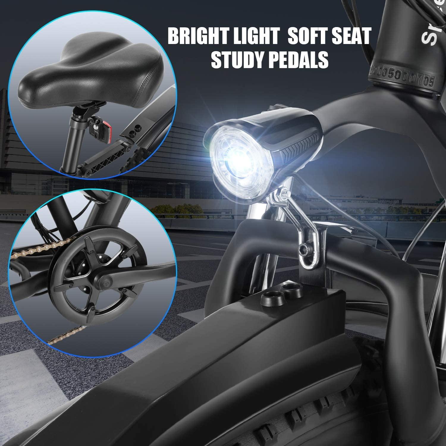 Speedrid Electric Bike 48V 500W Fat Tire Electric Bike Snow Bike 26??? 4.0, 48V 10Ah Removable Battery and Professional 7 Speed