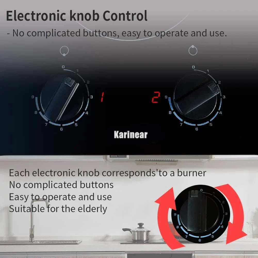 Karinear 30 Inch Electric Cooktop 4 Burners Built-in Ceramic Cooktop Radiant Electric Stove Top