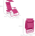 Best Choice Products Folding Zero Gravity Recliner Patio Lounge Chair Adjustable Canopy Shade