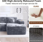 Cloud Sectional Couch with L Shape Chaise Modern Modular Sofa with Deep Seat Built in Cup Holder