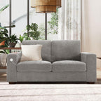 Hanherry 89" Sofa for Living Room, Modern Comfy Sofa with Medium Firm Seat Cushion, Removable Cover,Wide Armrest,USB/Type-C Port,Chenille Fabric Couches for Small Space,Apartment