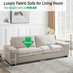INGALIK 88.58" Modern Loveseat Sofa for Living Room, 3 Seater, Beige