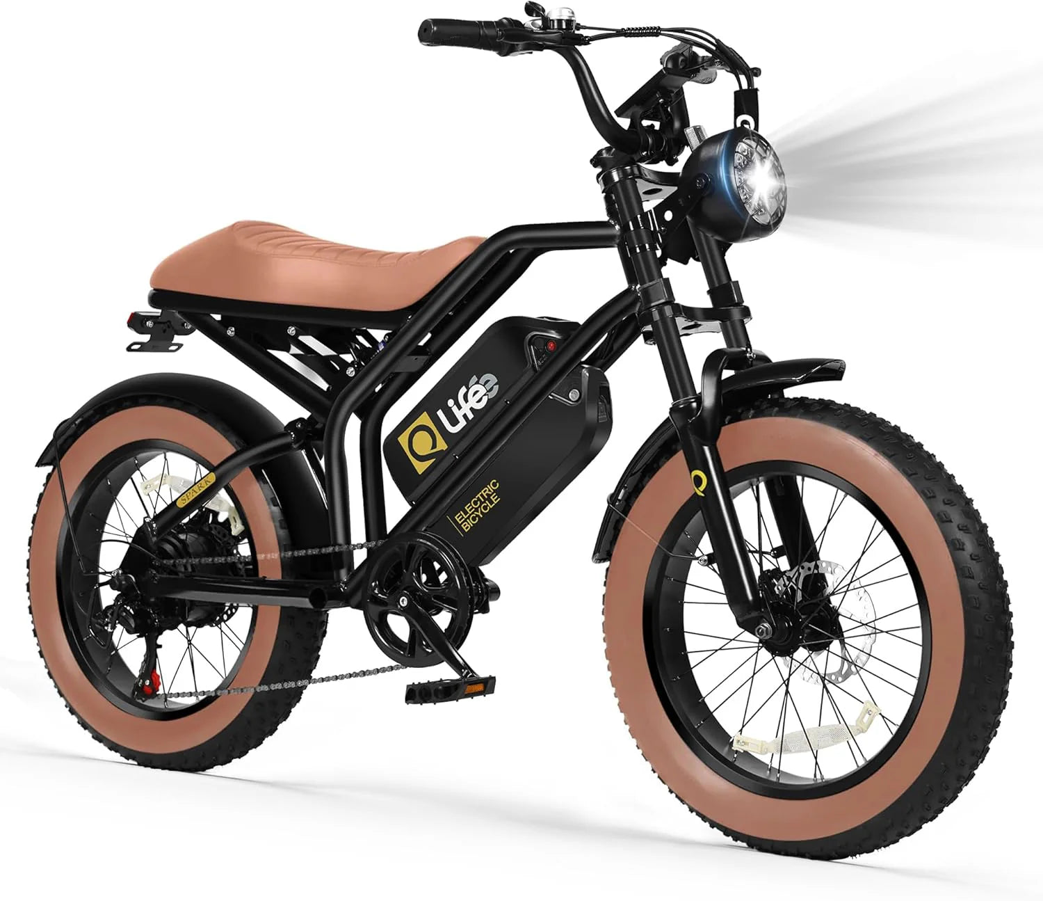 Qlife Electric Bike for Adults/Teens Spark-1500W Peak Motor 20" Fat Tires 28MPH(Unlock to 35MPH) Dirt Bike