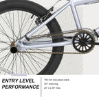 WEIZE Freestyle BMX Bicycle 20 Inch Stunt Bike for Kids and Adults Men and Women High Strength Steel Frame 360 Degree Rotor Freestyle