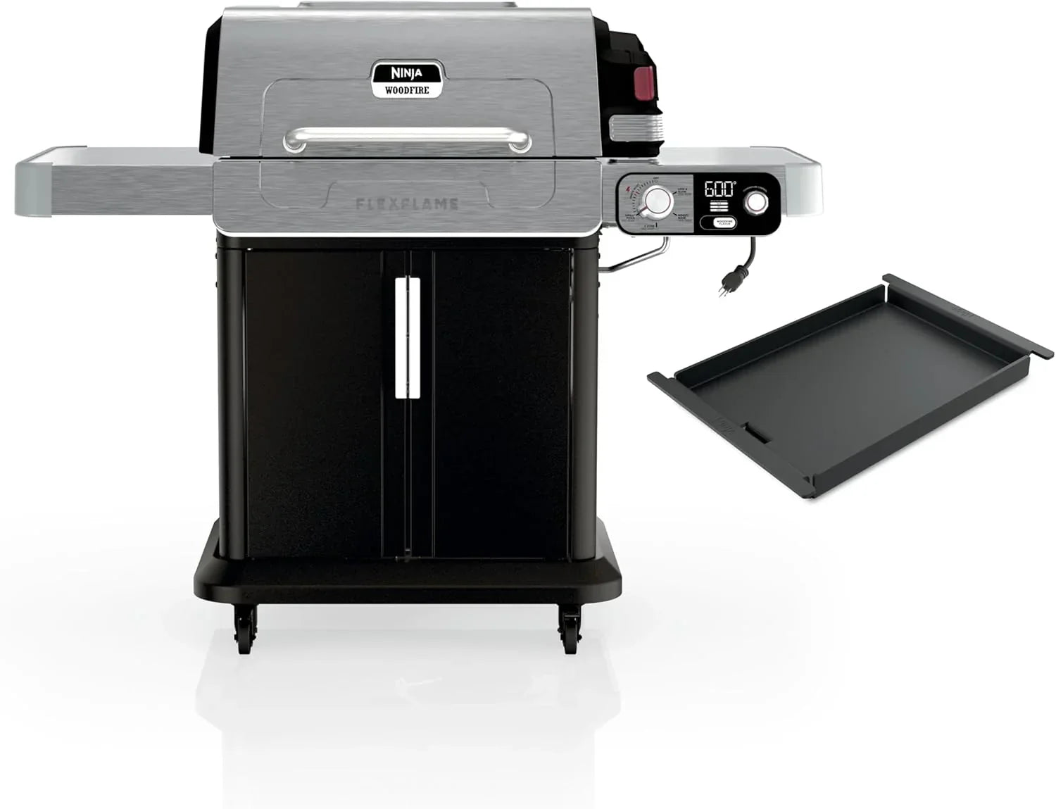 Ninja FlexFlame Grill and Smoker Electric Propane Grill Roaster BBQ Grill 5-in-1 Cooking System