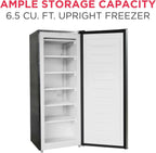 Frigidaire Upright Freezer 6.5 cu. ft. Deep Freeze Vinyl Coated Metal Wire Shelving Compact