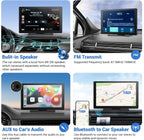 Wireless Apple Carplay Screen for Car 4K Dash Cam, 9" Portable Apple Carplay & Android Auto Car Stereo, with 1080p Backup Camera, GPS Navigation/Mirror Link/Voice Control/Bluetooth