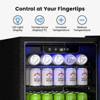 Beverage Refrigerator Cooler - 126 Can Mini Fridge Glass Door for Drinks Soda Beer Wine - Small Refrigerator for Office Bedroom Home Bar, 4 Adjustable Shelves, 3.2 Cu.Ft, Silver